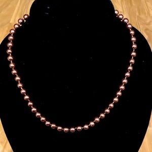 Cocoa Faux Pearl Necklace
